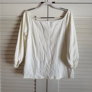 Boston Proper Beyond Travel Off the Shoulder White Blouse